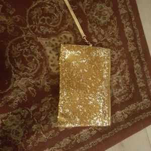 Michael Kors gold clutch